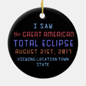 Totaal zonne-energie 2017 Funny Hipster aangepaste Keramisch Ornament (Achterkant)