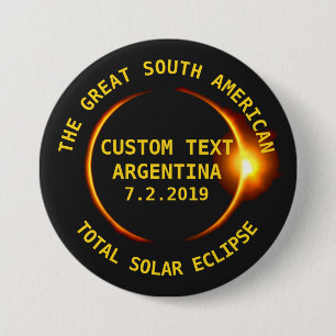 Totaal zonne-energie 2019 Argentinië, Zuid-Amerik Ronde Button 7,6 Cm