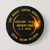 Totaal zonne-energie 2019 Argentinië, Zuid-Amerika Ronde Button 7,6 Cm (Voorkant)