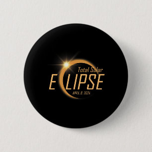 Totaal zonne-energie - 8 april 2024 Totaliteit ast Ronde Button 5,7 Cm