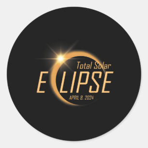 Totaal zonne-energie - 8 april 2024 Totaliteit ast Ronde Sticker