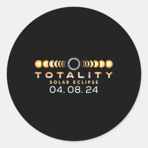 Totaal zonne - verduistering Lente 04.08.2024 Tota Ronde Sticker