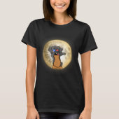 Totaal zonnebrand 2017 Dabbing Dachshund Moon T-shirt (Voorkant)