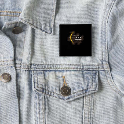 Totaal zonneclikel-clipse-clipse moon vierkante button 5,1 cm (In situ)