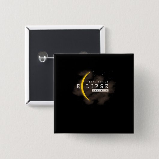 Totaal zonneclikel-clipse-clipse moon vierkante button 5,1 cm (Voorkant /achterkant)