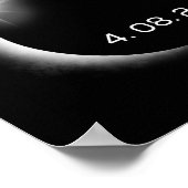 Totaal Zonneclipse lente van 8 april 2024 Amerika Poster (Hoek)