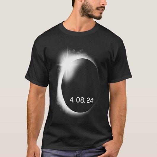 Totaal Zonneclipse lente van 8 april 2024 Amerika T-shirt (Voorkant)