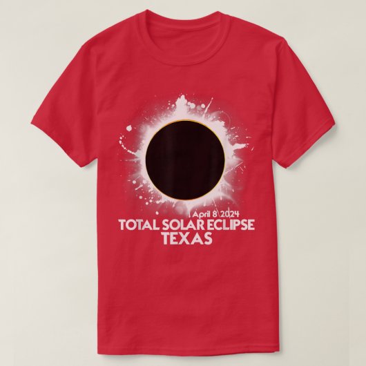 Totaal Zonneclipse TEXAS 2024 - Amerikaans totaal T-shirt (Design voorkant)