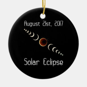 Totaal zonnecrisis 2017 keramisch ornament