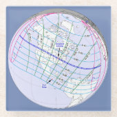 Totaal zonnecrisis 2017 Wereldwijde route Glazen Onderzetter (Voorkant)