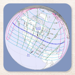 Totaal zonnecrisis 2017 Wereldwijde route Kartonnen Onderzetters