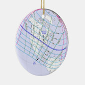 Totaal zonnecrisis 2017 Wereldwijde route Keramisch Ornament (Rechts)