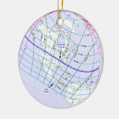 Totaal zonnecrisis 2017 Wereldwijde route Keramisch Ornament (Links)
