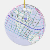 Totaal zonnecrisis 2017 Wereldwijde route Keramisch Ornament (Achterkant)