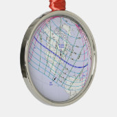 Totaal zonnecrisis 2017 Wereldwijde route Metalen Ornament (Rechts)