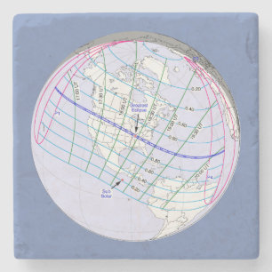 Totaal zonnecrisis 2017 Wereldwijde route Stenen Onderzetter