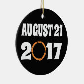 Totaal zonnecrisis 21 augustus 2017 keramisch ornament (Rechts)