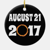 Totaal zonnecrisis 21 augustus 2017 keramisch ornament (Achterkant)