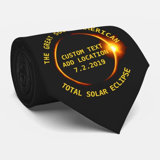 Totaal zonnecrisis 2 juli 2019 Zuid-Amerika Stropdas (Opgerold)