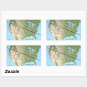 Totaal zonnecriskel pad kaart 2017 rechthoekige sticker (Vel)