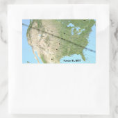 Totaal zonnecriskel pad kaart 2017 rechthoekige sticker (Tas)