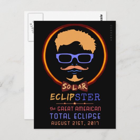 Totaal zonnepanelen 21 augustus 2017 Funny Hipster Briefkaart (Voorkant / Achterkant)