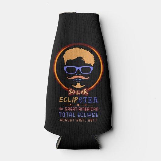 Totaal zonnepanelen 21 augustus 2017 Funny Hipster Flesjeskoeler (Voorkant)