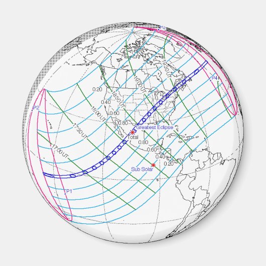 Totaal zonnescherm 2024 Wereldwijde Weg Magneet (Voorkant)
