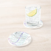 Totaal zonnescherm 2024 Wereldwijde Weg Zandsteen Onderzetter (Zijkant)