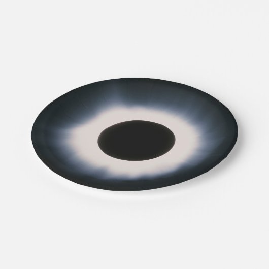 Totaal zonnescherm in zwart-wit papieren bordje (Gekanteld)