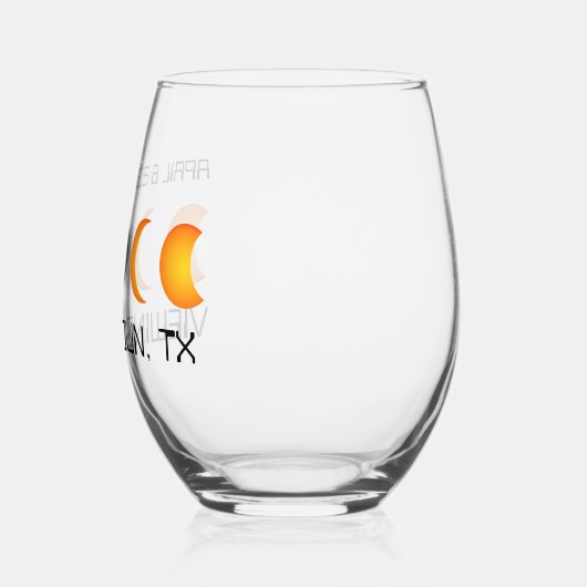 Totaal Zonneverduistering 2024 Aangepaste Herdenki Wijnglas Zonder Voet (Links)