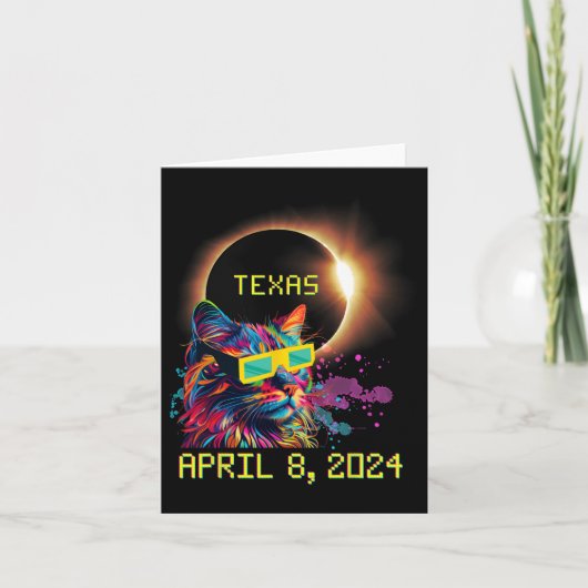 Totaal Zonneverduistering Cat 8 april 2024 Texa Kaart (Voorkant)