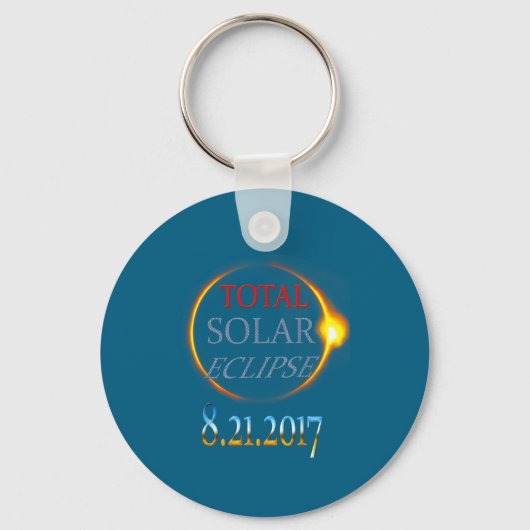 Totaal Zonsverduistering 2017 Design Sleutelhanger (Voorkant)