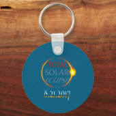 Totaal Zonsverduistering 2017 Design Sleutelhanger (Voorkant)