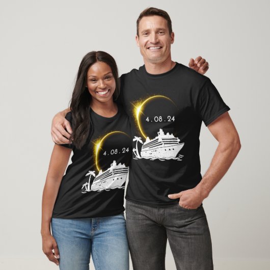Totaal Zonsverduistering 2024 Cruiseschip T-shirt (Unisex)