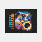 Totaal Zonsverduistering 2024 Missouri Corgi D Fleece Deken (Voorkant (Horizontaal))