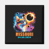 Totaal Zonsverduistering 2024 Missouri Corgi D Magneet (Voorkant)