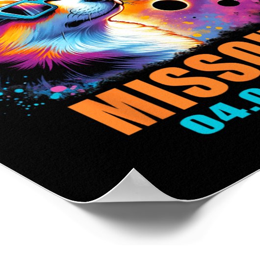 Totaal Zonsverduistering 2024 Missouri Corgi D Poster (Hoek)