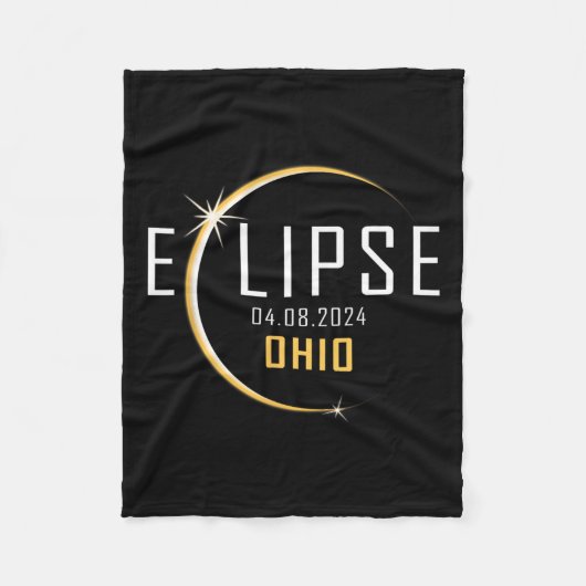 Totaal Zonsverduistering 2024 Ohio America Spring Fleece Deken (Voorkant)