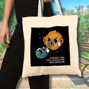 Totaal Zonsverduistering 2026 Groenland Photobomb Tote Bag