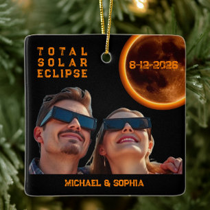 Totaal Zonsverduistering 2026 Souvenir Keramisch Ornament