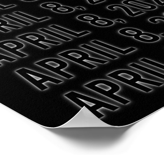 Totaal Zonsverduistering April 8 2024 Totaal Poster (Hoek)