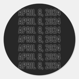 Totaal Zonsverduistering April 8 2024 Totaal Ronde Sticker