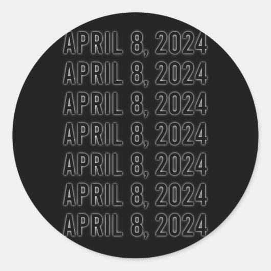 Totaal Zonsverduistering April 8 2024 Totaal Ronde Sticker (Voorkant)
