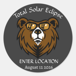Totaal Zonsverduistering Aug 12 2026 Aangepast Ronde Sticker