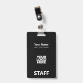 Totaal zwart Logo Personeel Label Badge (Voorzijde met clip)