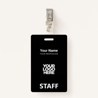 Totaal zwart Logo Personeel Label Badge