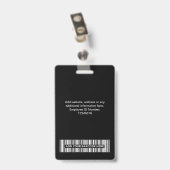 Totaal zwarte werknemers Qr-code, streepjescode, L Badge (Achterkant met clip)