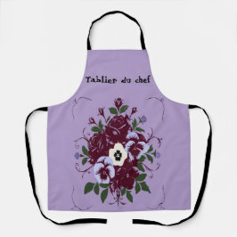 Totaalbedrukte schort Boeket Viooltjes
