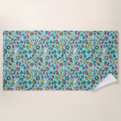 Totaalhanddoek van het strand van Cute Doodles Strandlaken (Voorkant)